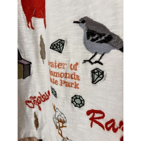 Avani Del Amour Arkansas Motif Embroidered Tunic New Size Medium Razorbacks - Picture 4 of 9